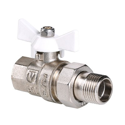 Кран шаровой BASE с полусгоном 1/2" вн.-нар. белая рукоятка VALTEC