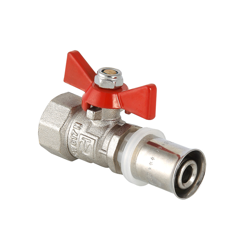 Кран шаровой под пресс, рукоятка бабочка 16х1/2 вн VALTEC