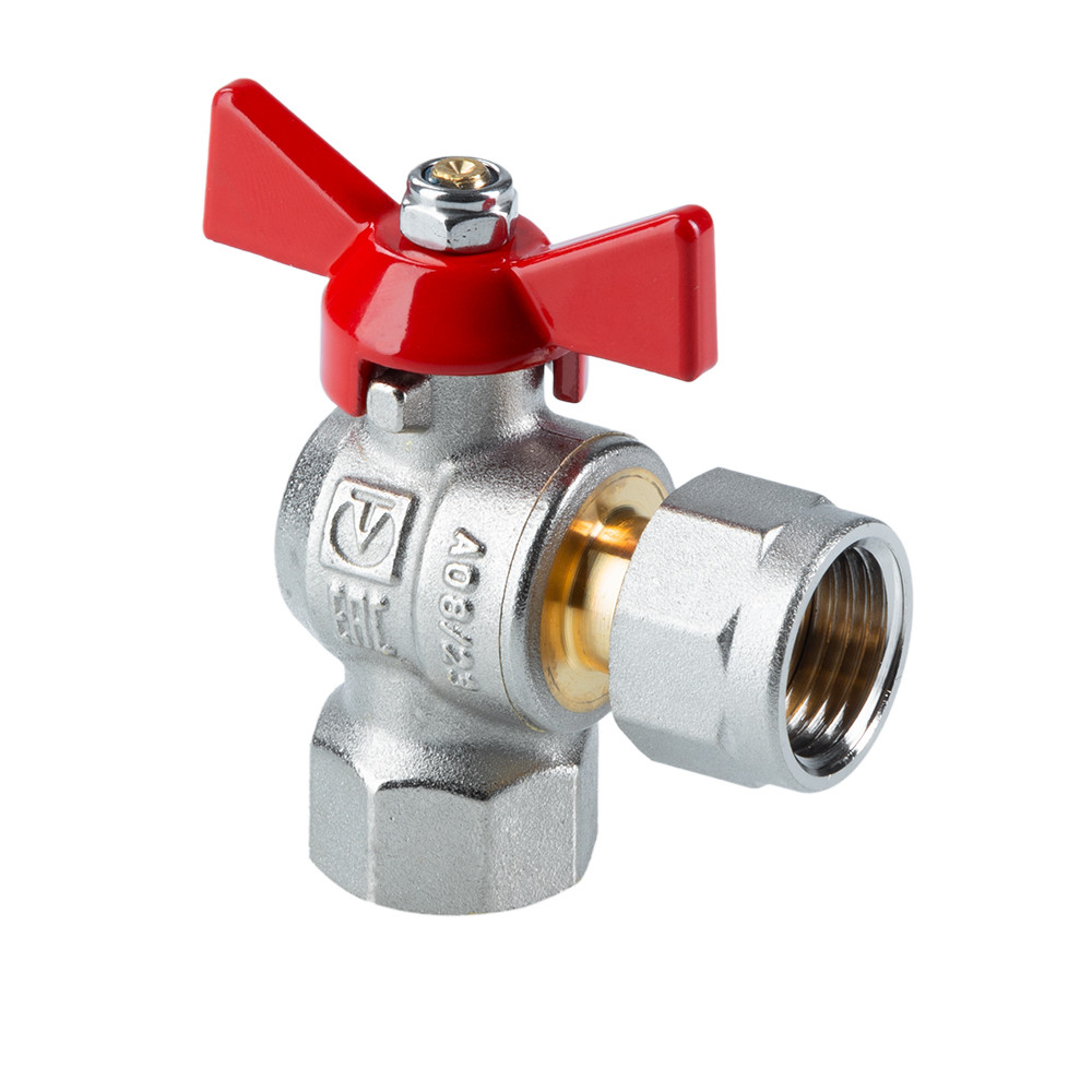 Кран шаровой BASE угловой с накидной гайкой 1/2" вн.-вн VALTEC