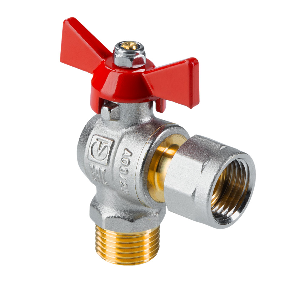 Кран шаровой BASE угловой с накидной гайкой 1/2" вн.-нар VALTEC
