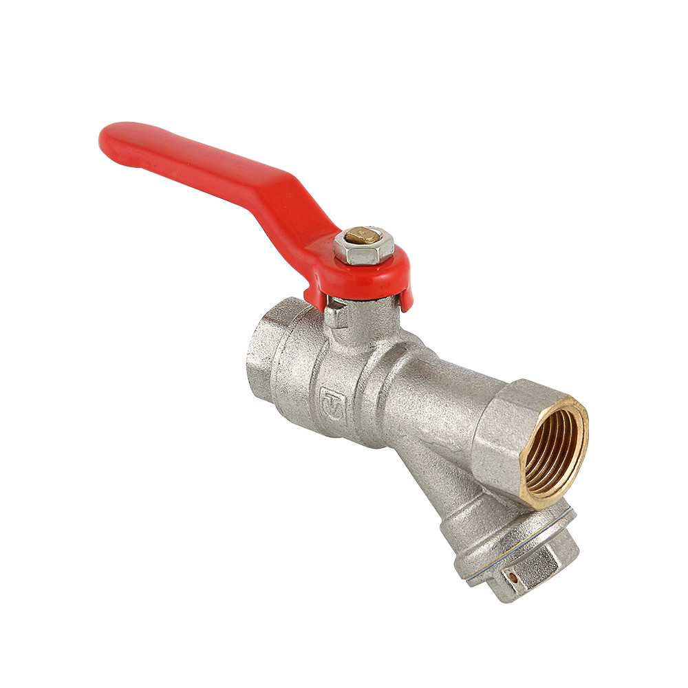 Кран шаровой со встроенным фильтром, стальная рукоятка 1/2" вн.-вн VALTEC
