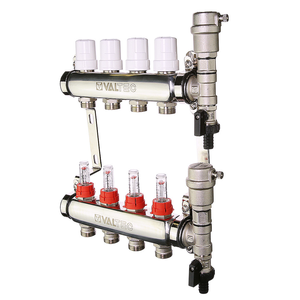 Коллекторный блок VALTEC VTc.589.EMNX.0604, 4 выхода, 1