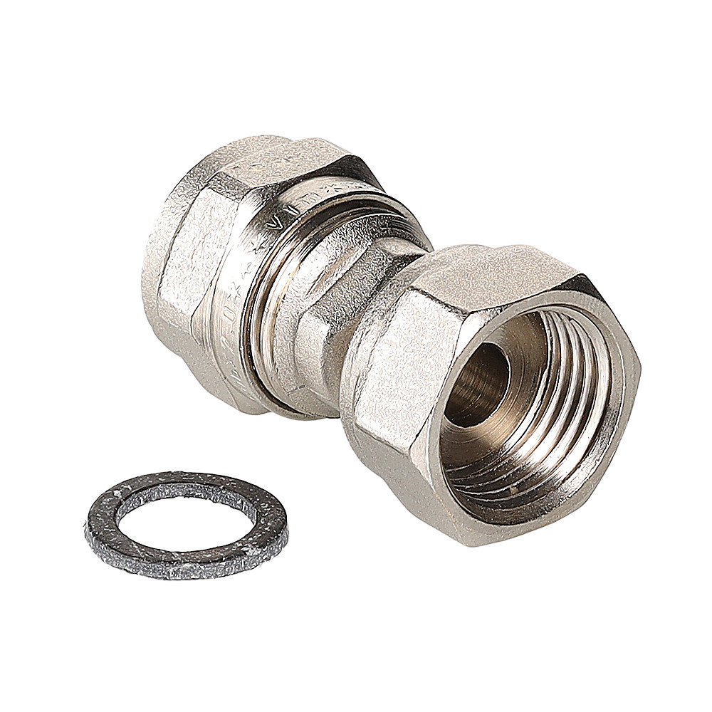 Соединитель обжимной с накидной гайкой 16х1/2" VALTEC